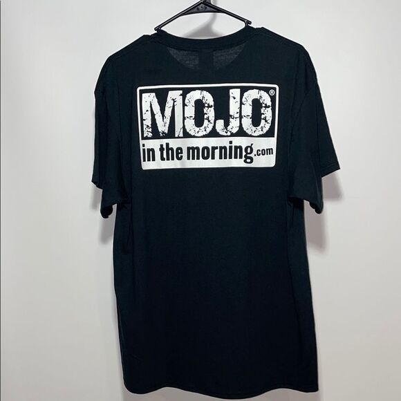 Port and Company Black Tee with Red and Yellow Print - Picture 5 of 7